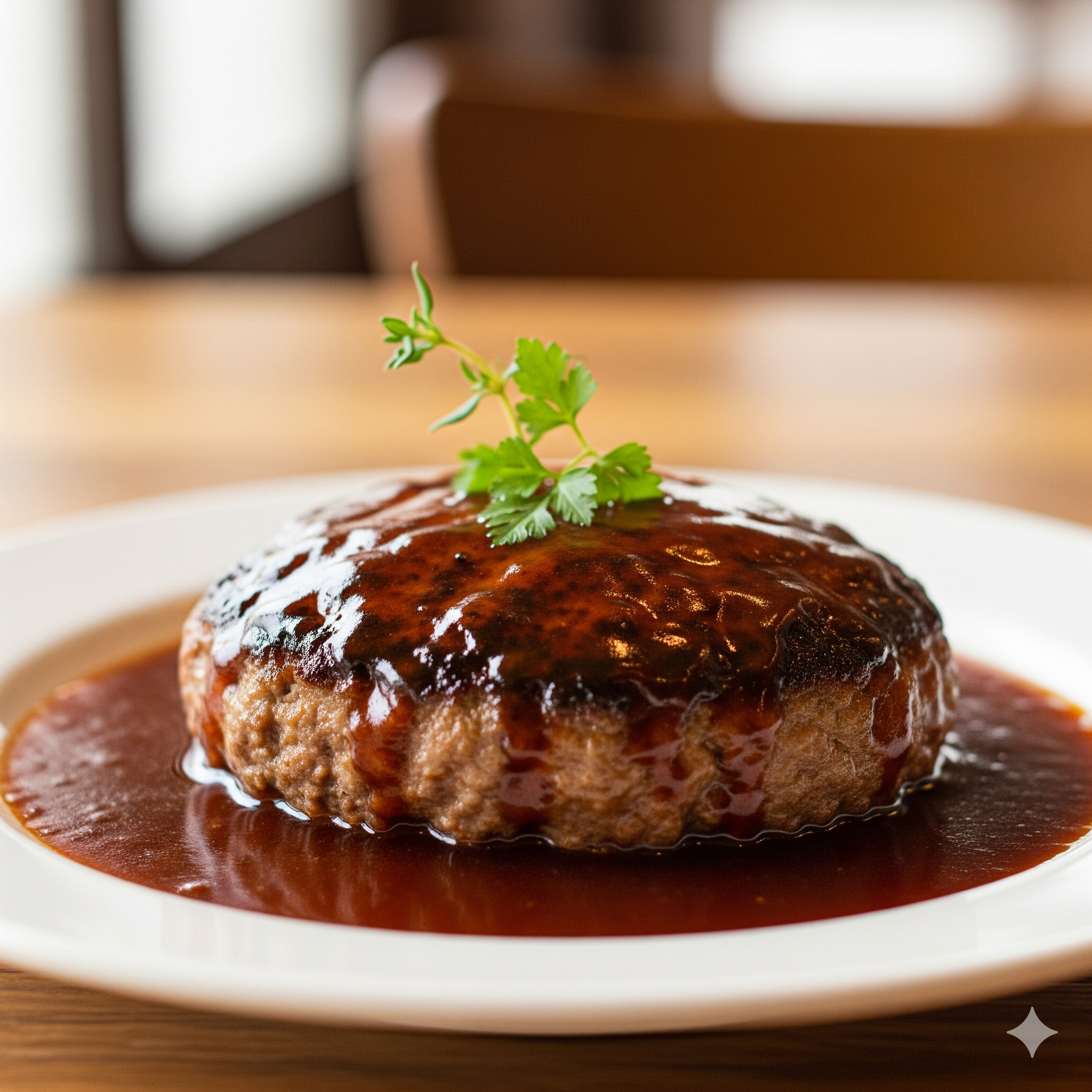 美味しそうなハンバーグの画像
